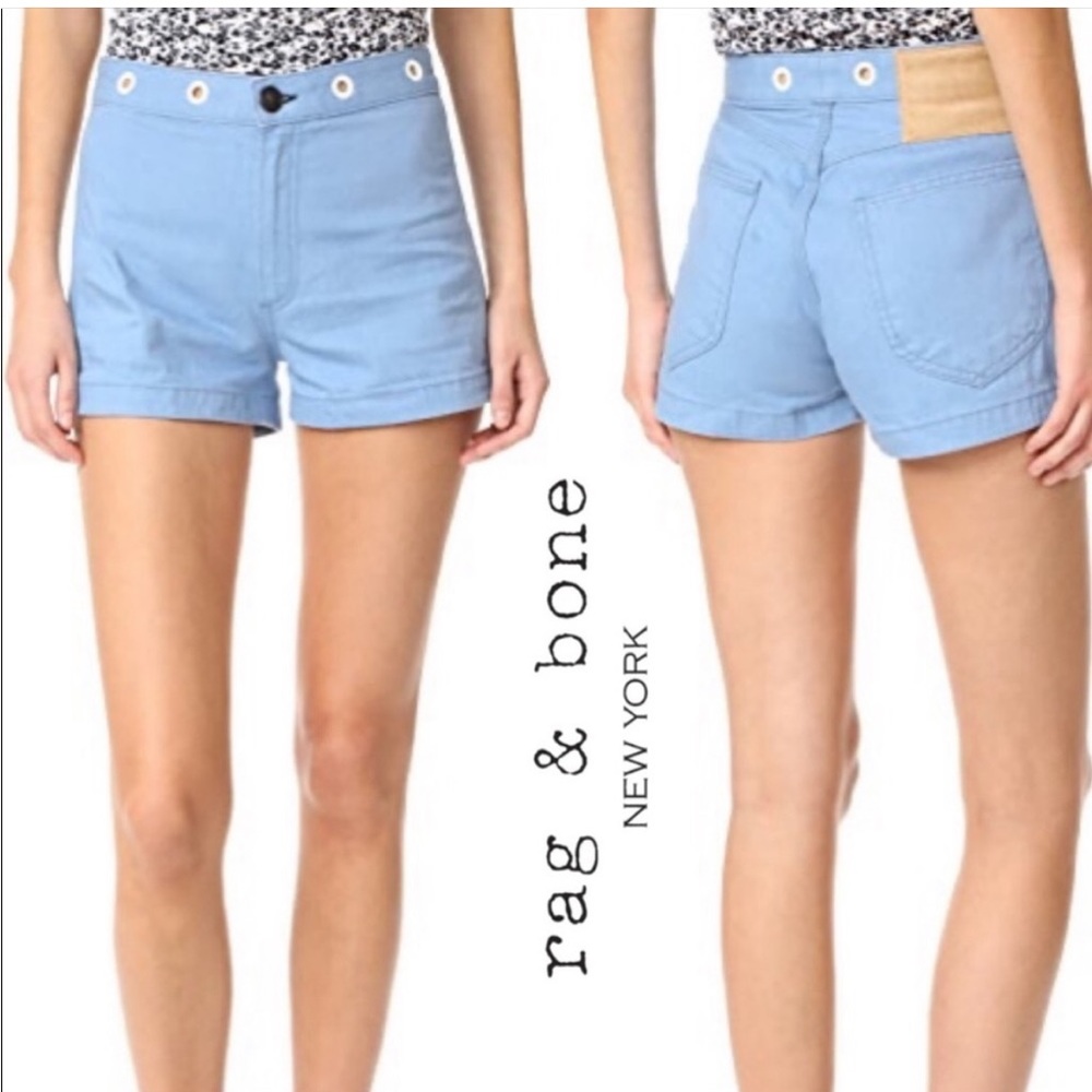 Like new condition. Adorable rag and bone blue shorts with white grommets!